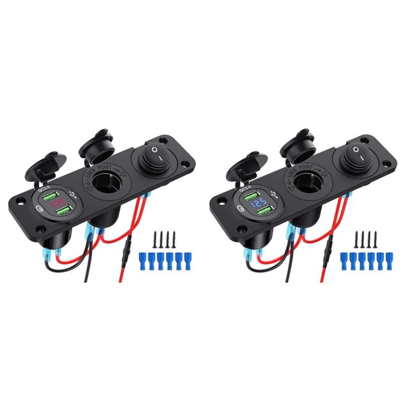 RV ؾ Ʈ    ,  ڵ  QC3.0 USB ܼƮ г, 12V  , 3 in 1